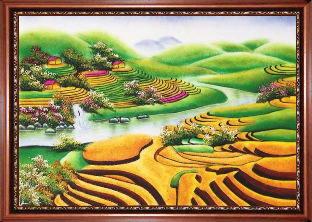 in tranh cho nha hang chu de danh lam thang canh